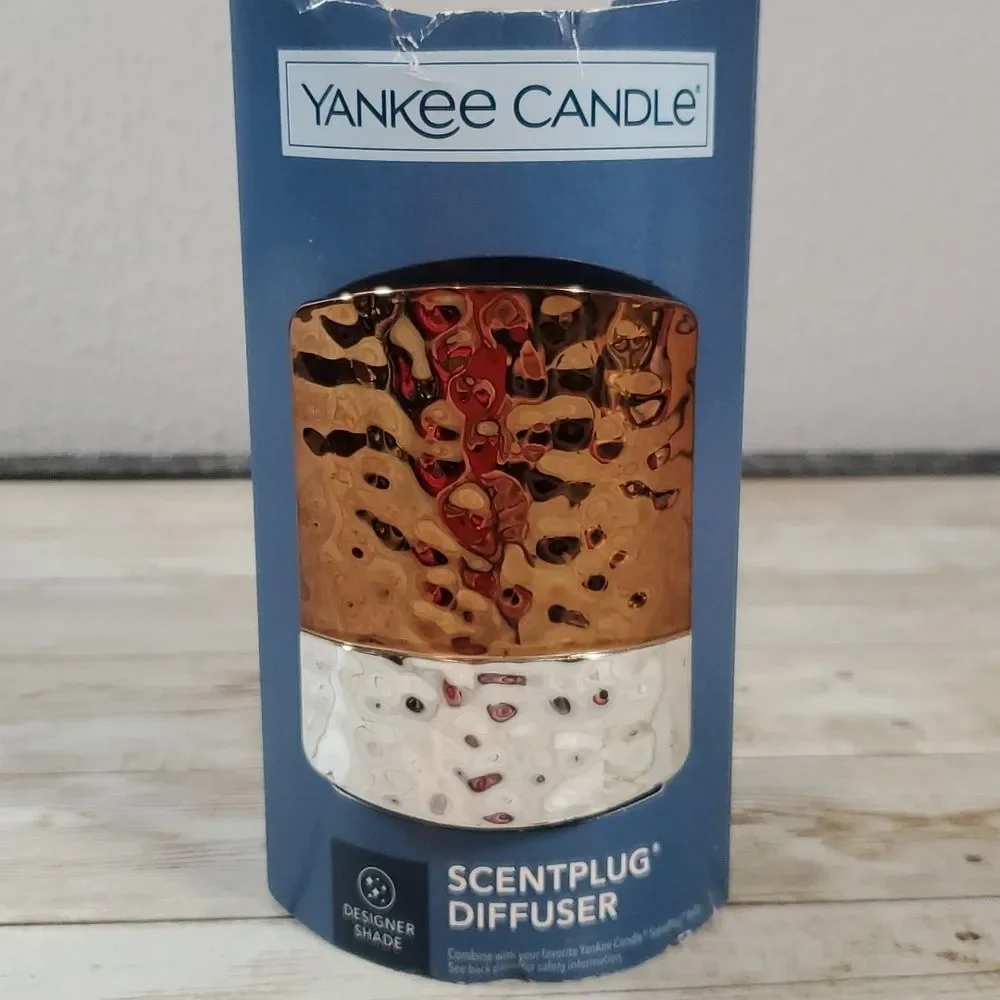 Yankee‎ Candle Plug In Scentplug Diffuser Designer Shade Hammered Copper Silver